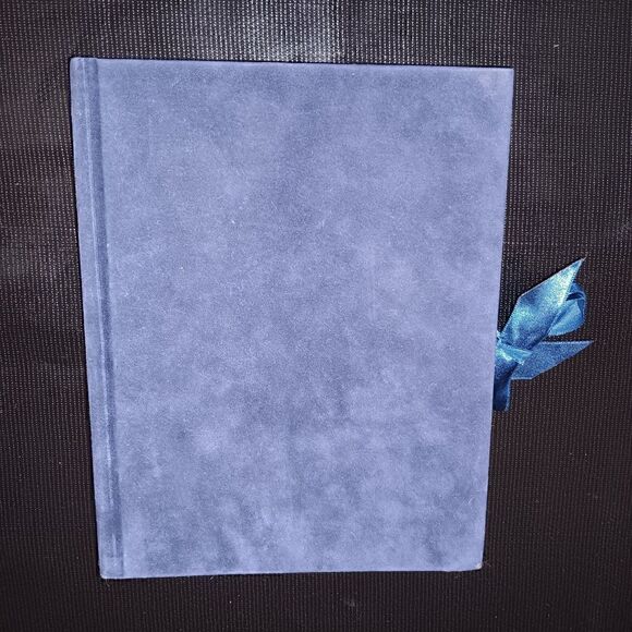 VTG Photo Album 90s DEDICATION book TO DAD WITH LOVE Father suede BLUE ribbon - Picture 4 of 11